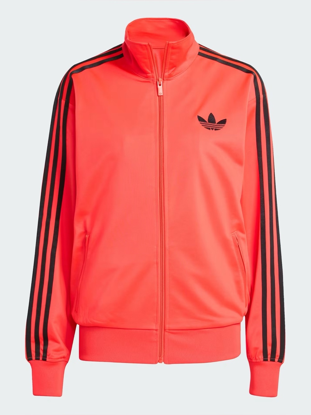 Adidas Trefoil Track Jacket - Bright Coral Red with Black Stripes